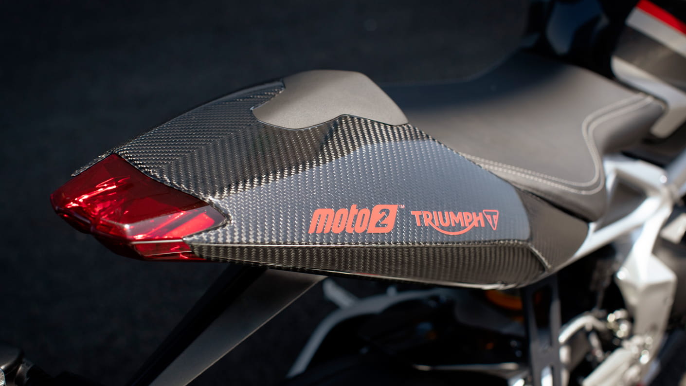 USA Daytona 765 rear light and carbon fibre bodywork detailing the Moto2™ decal