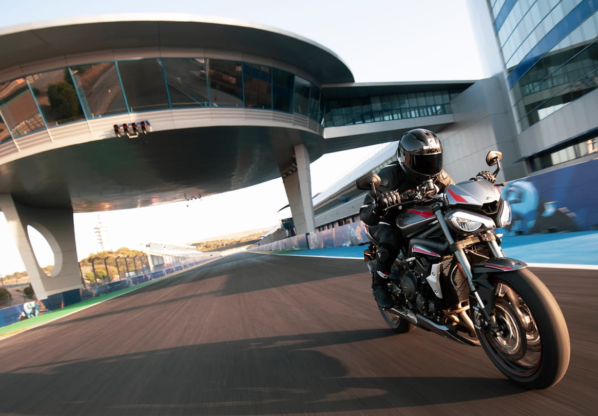 Street Triple RS riding around race circuit