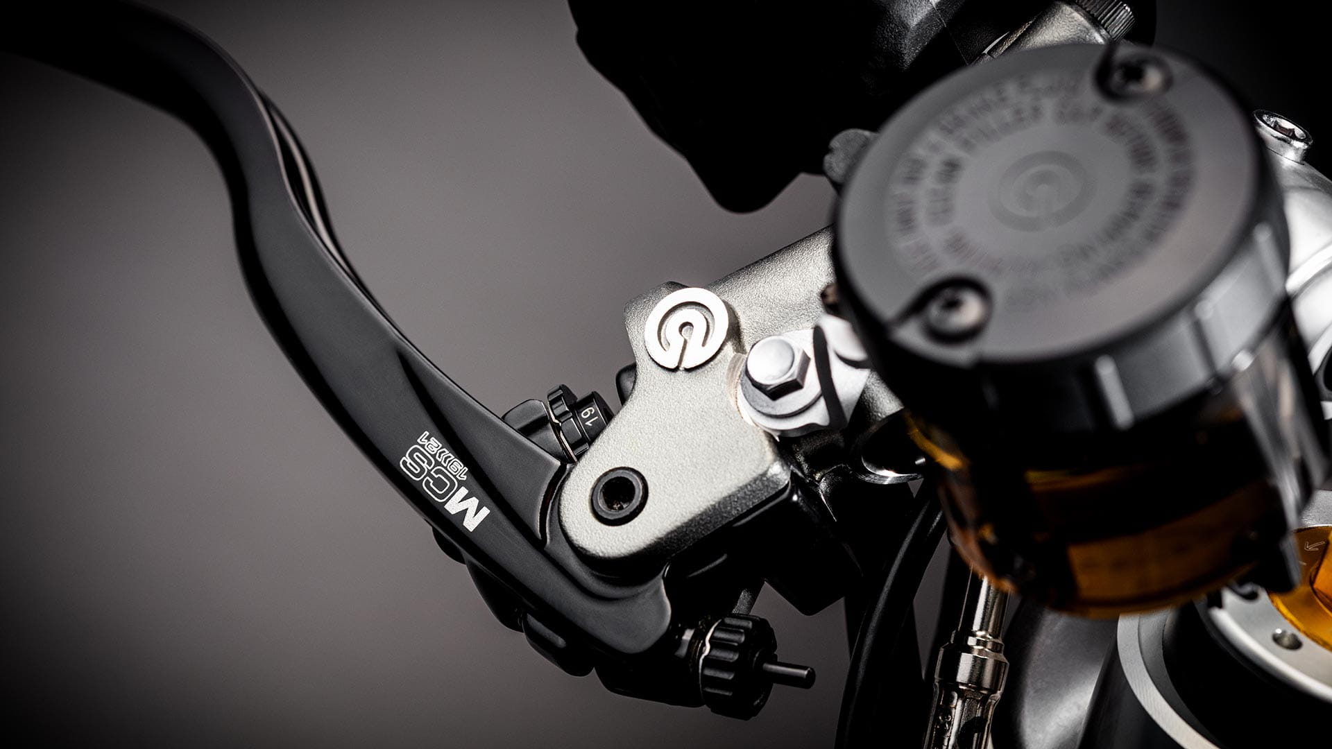 Close-up shot of the Triumph Bobber TFC's front brake lever