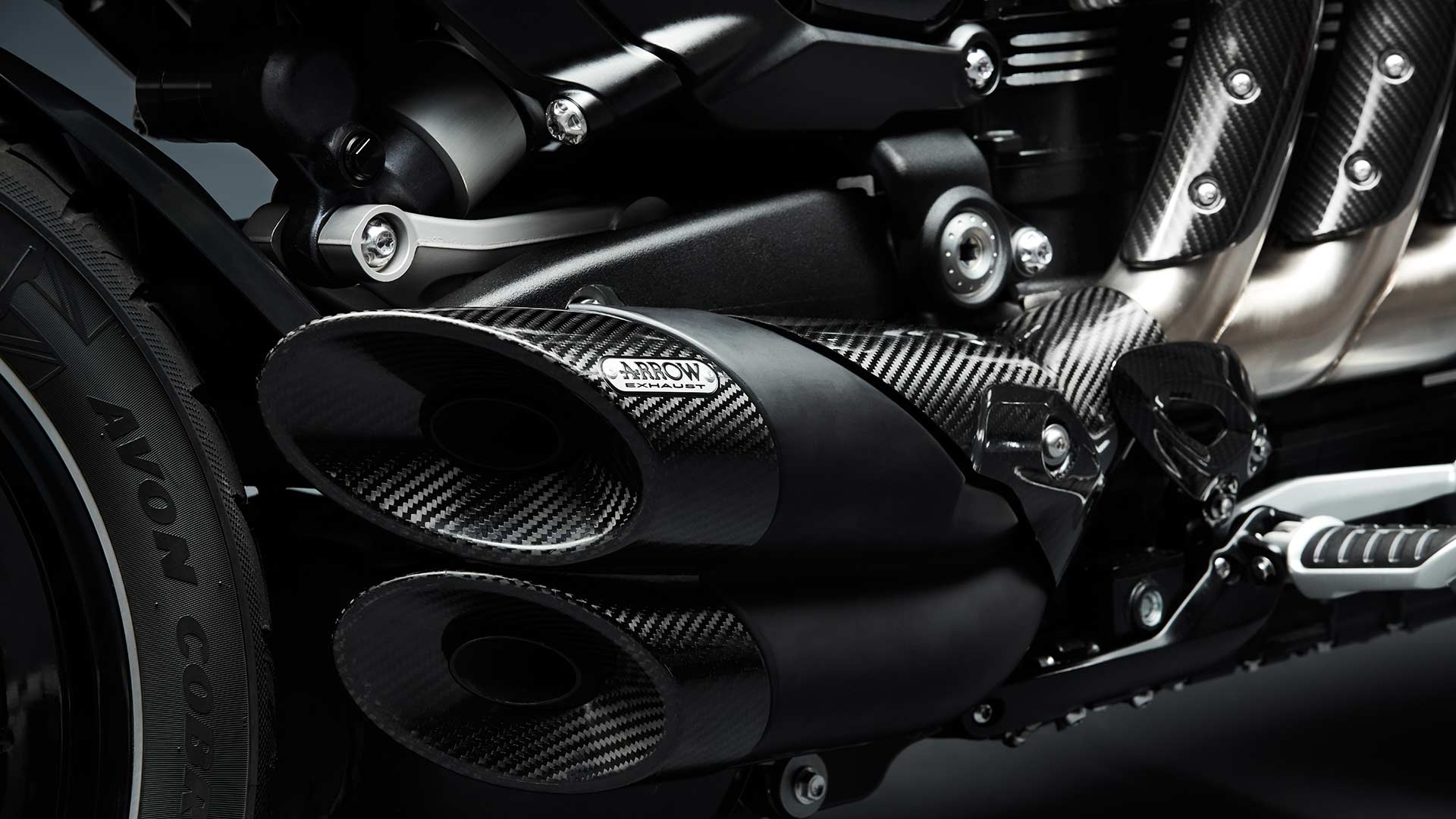 Triumph Rocket TFC Concept carbon exhaust detailing