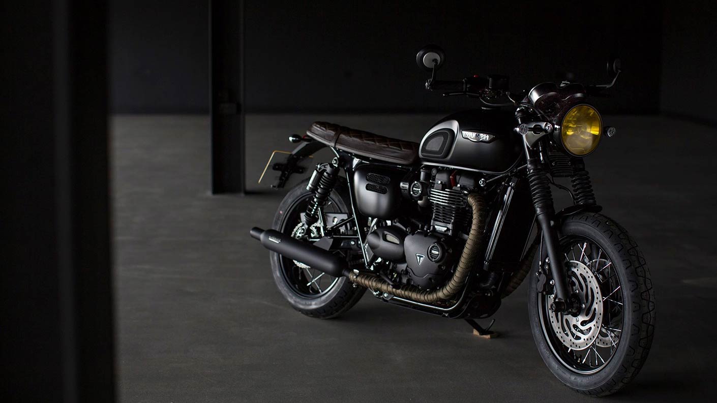 Rupert Grint's who played Ron Weasley in the Harry Potter films, Triumph Bonneville T120 custom build motorbike