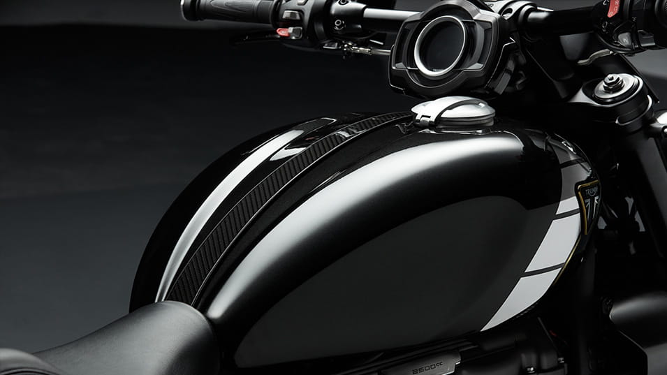 Triumph Rocket 3 TFC tank with premium finish and Monza style filler cap