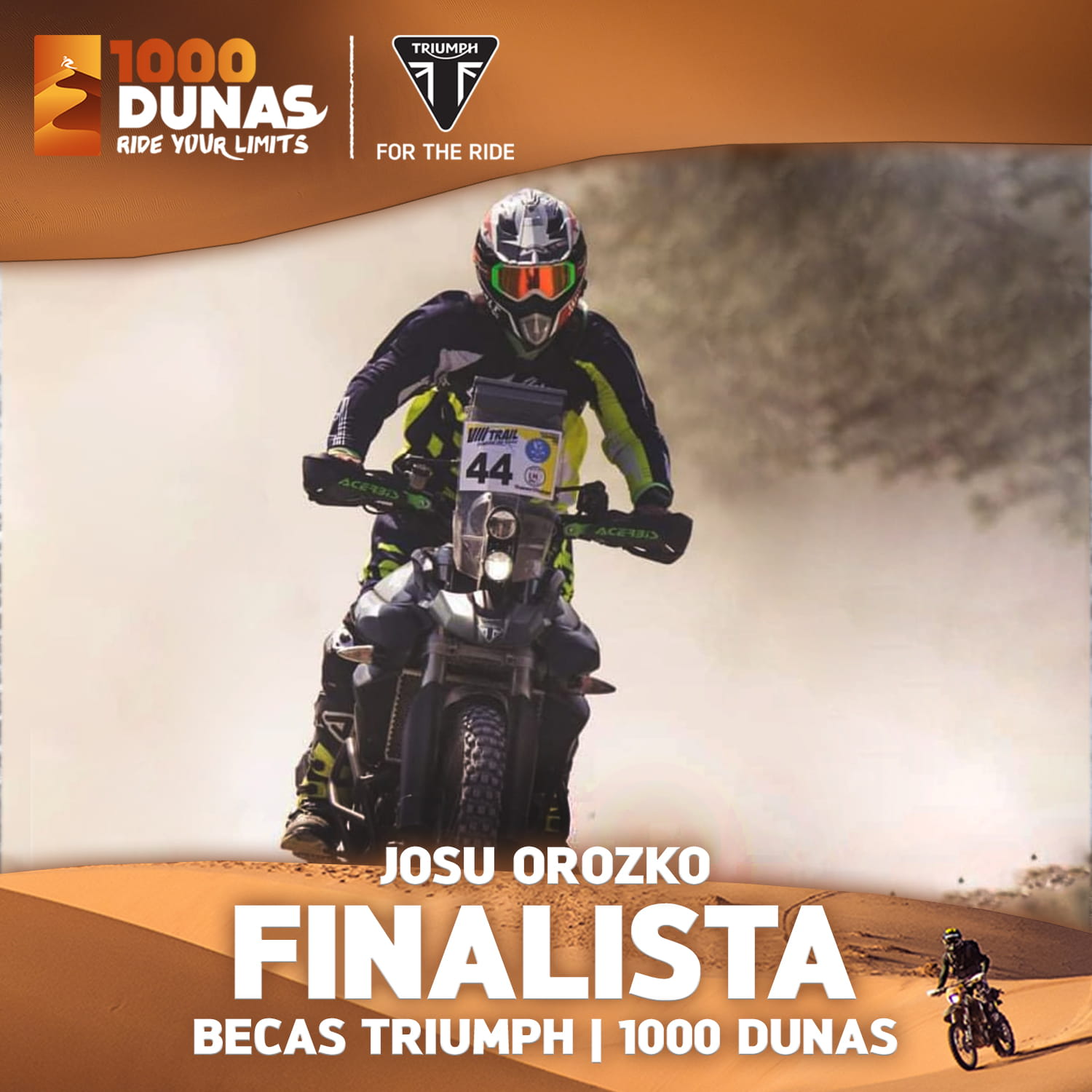Josu Orozko Finalista Becas Triumph 1000 Dunas