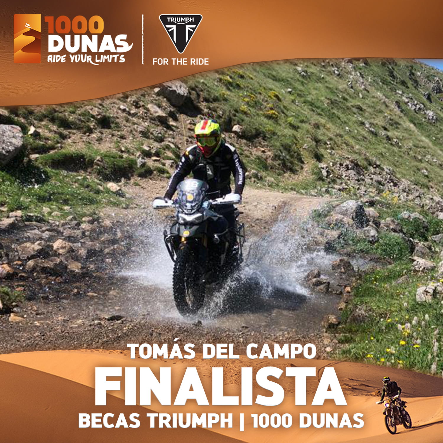 Tomas del Campo Finalista Becas Triumph 1000 Dunas