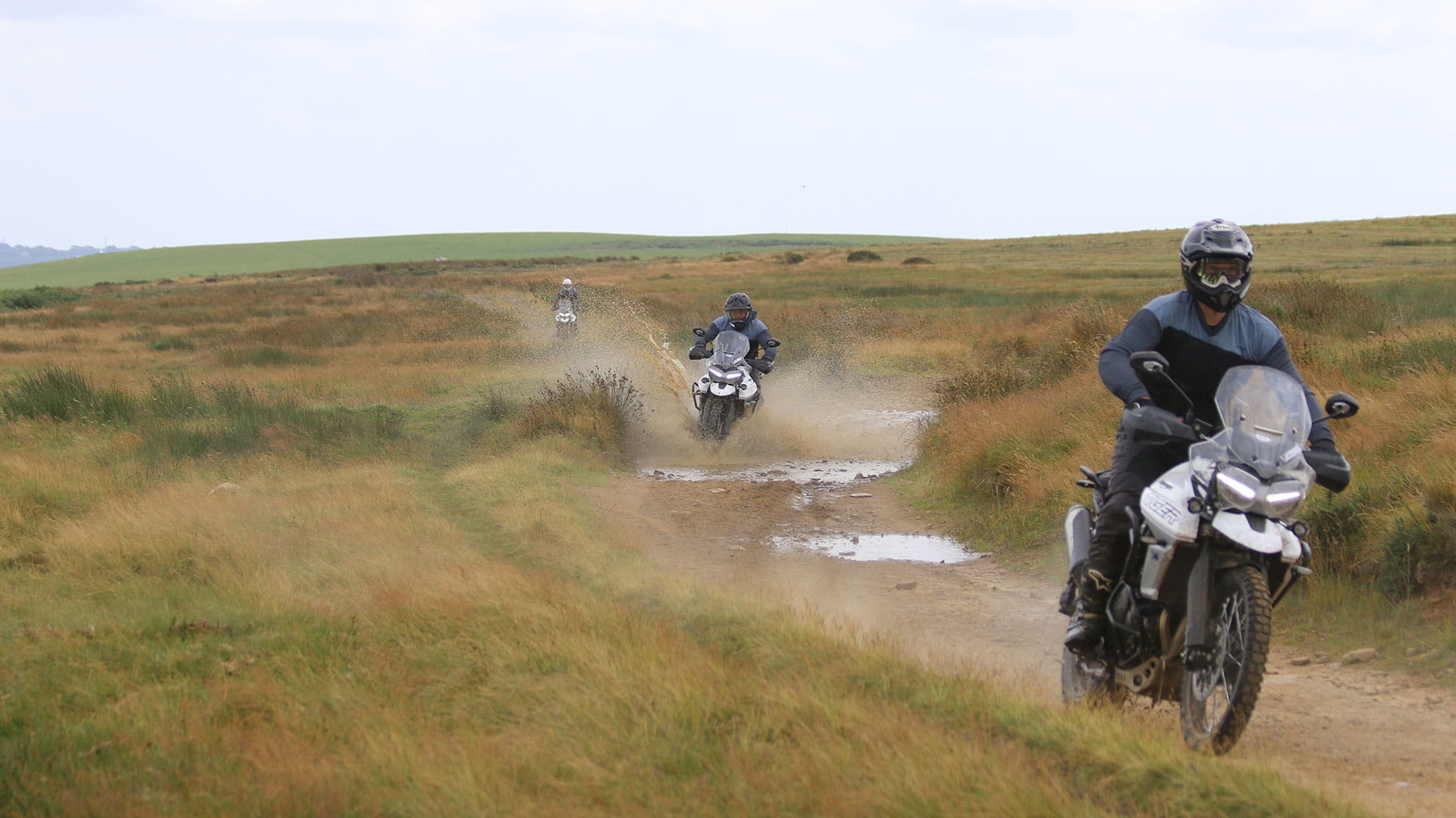 Triumph Tiger experience day with riders going through varied terrains