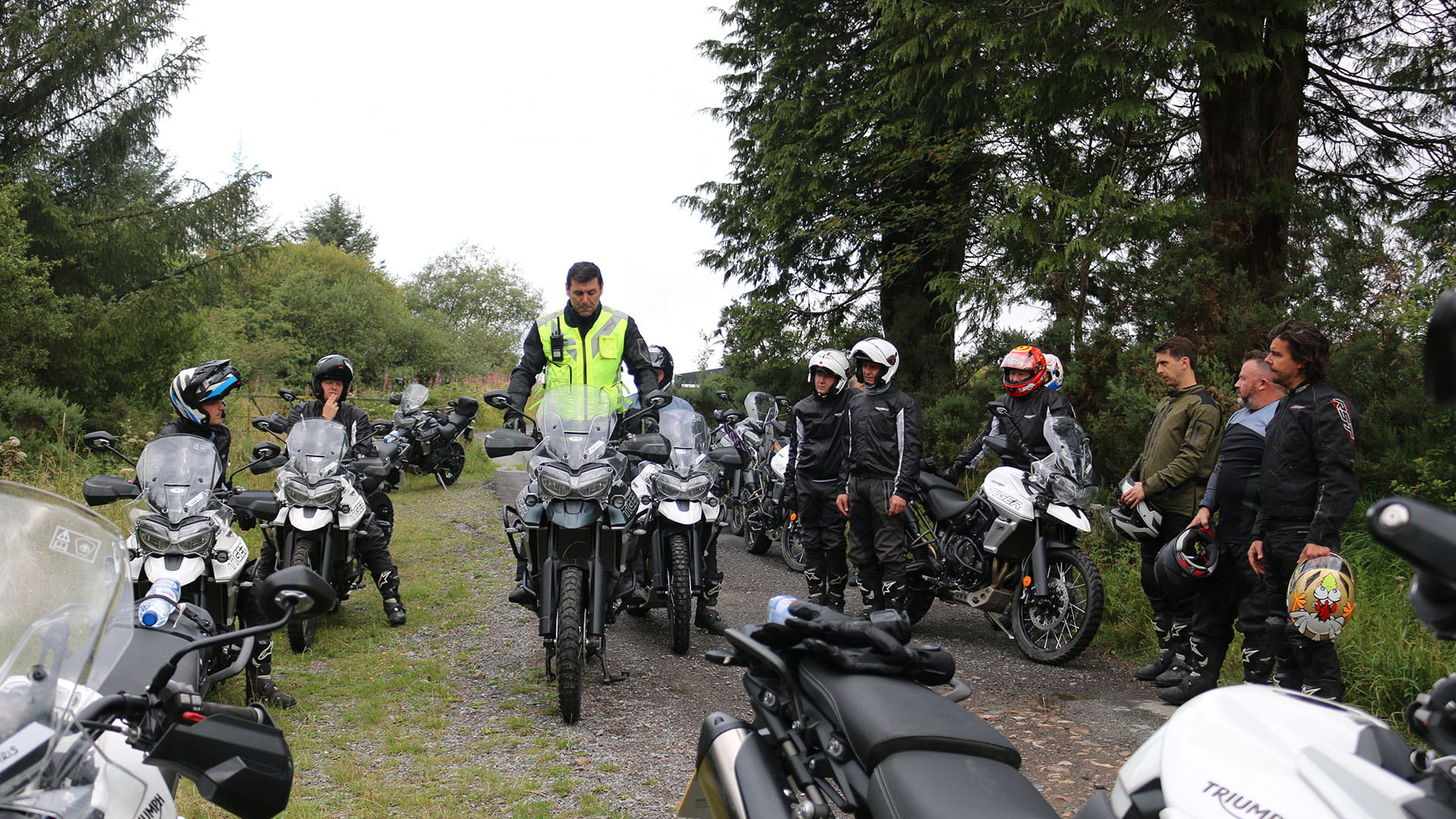 Group shot of the Triumph Adventure training course