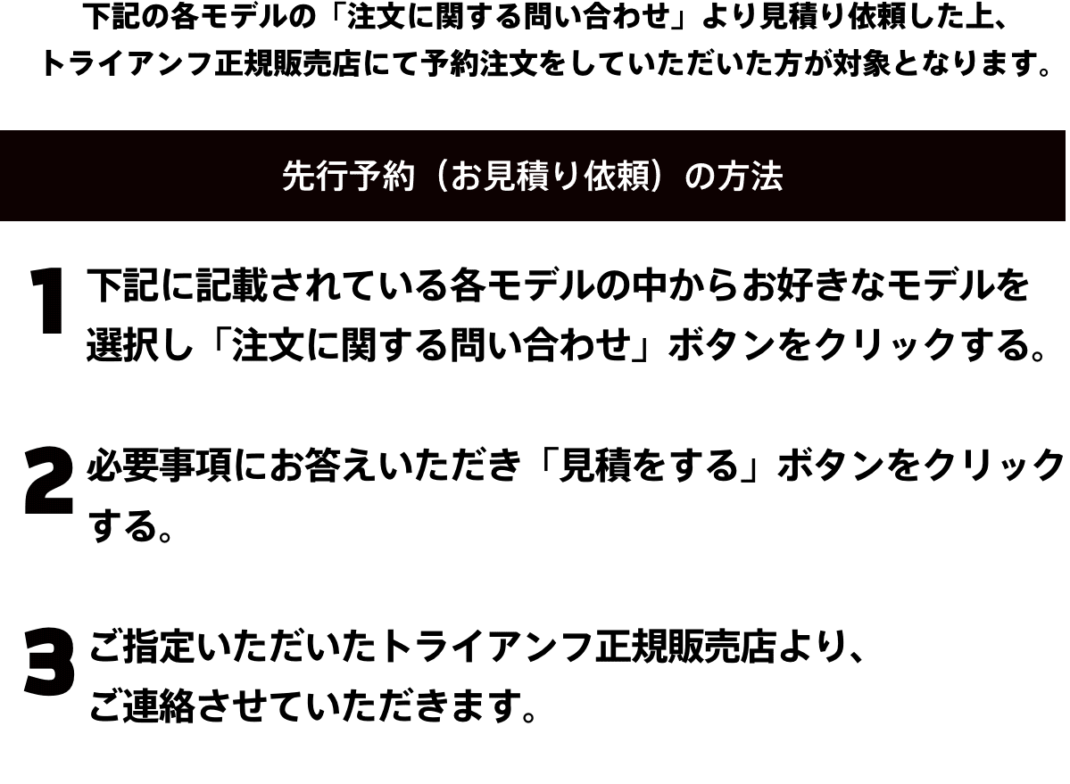 先行予約（お見積り依頼）の方法