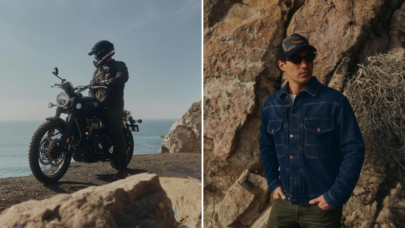 2 Models wearing items from the Triumph Riderwear collections.