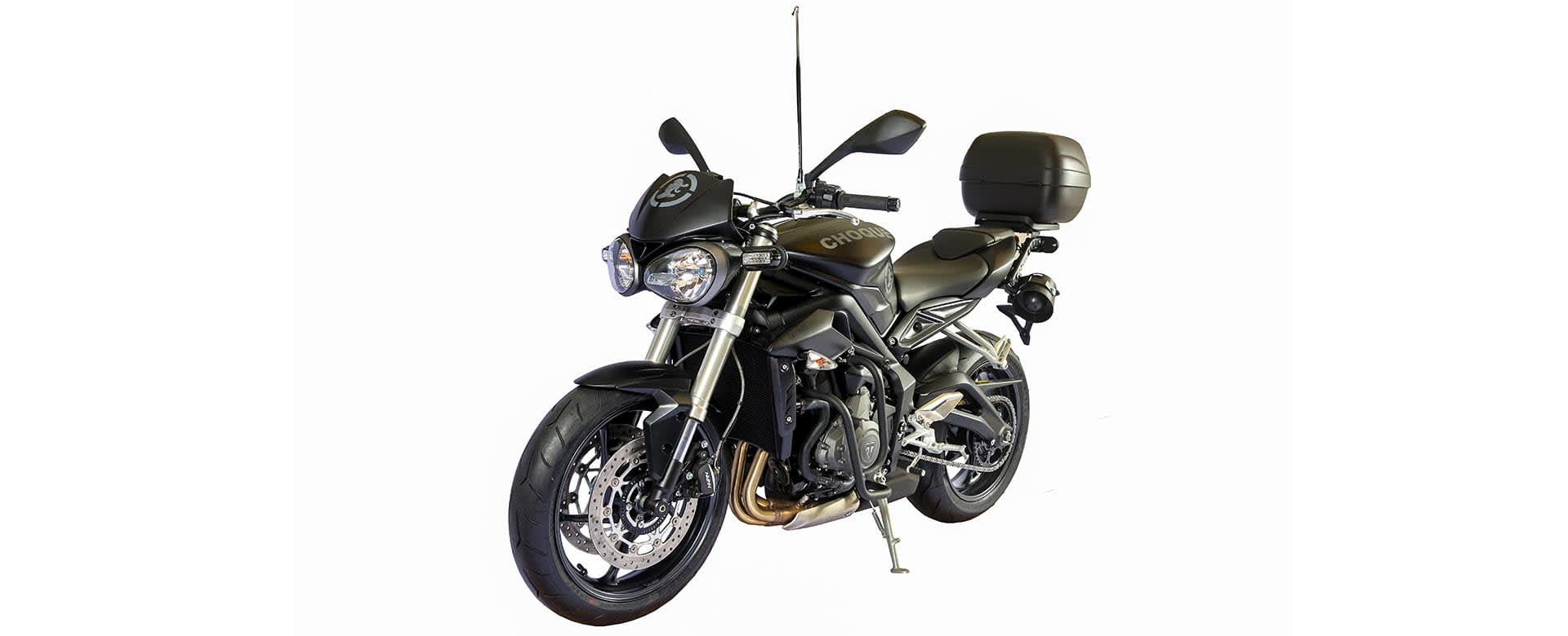 A shot of the Triumph Street Triple S Choque Corporate sales