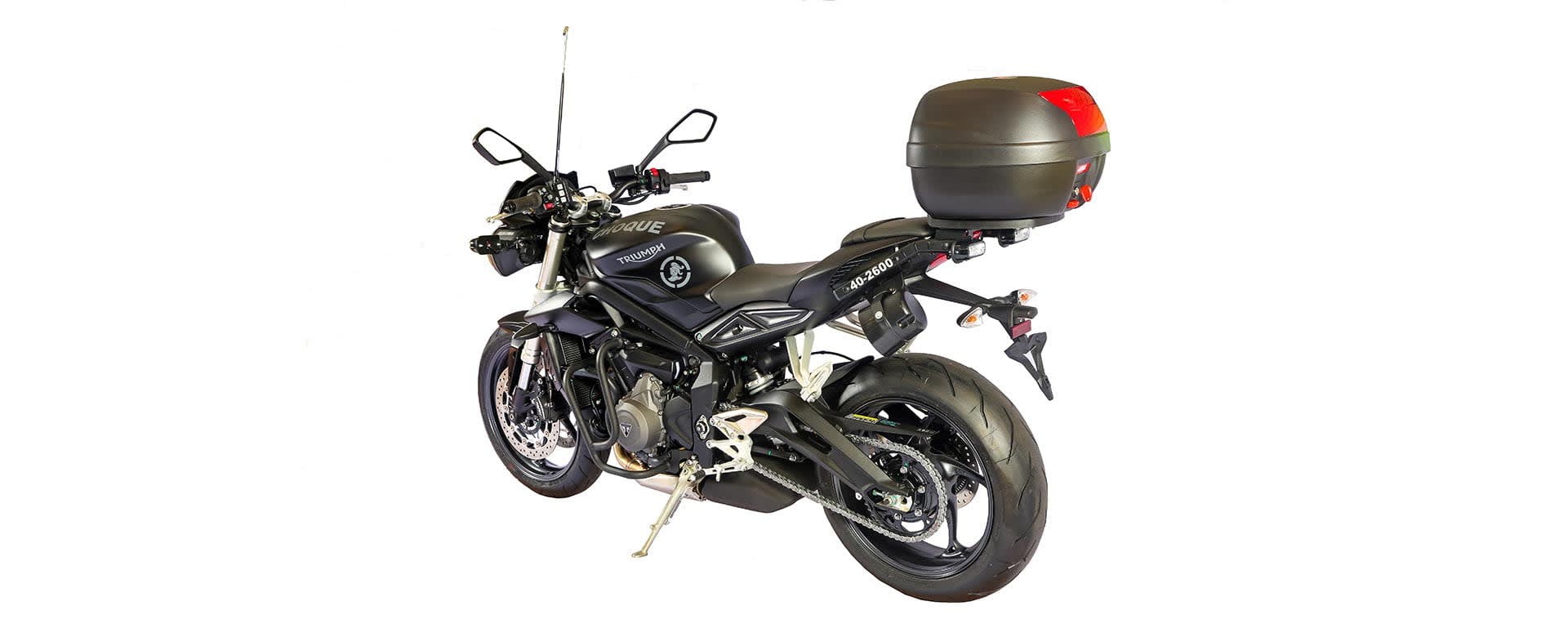 A shot of the Triumph Street Triple S Choque Corporate sales