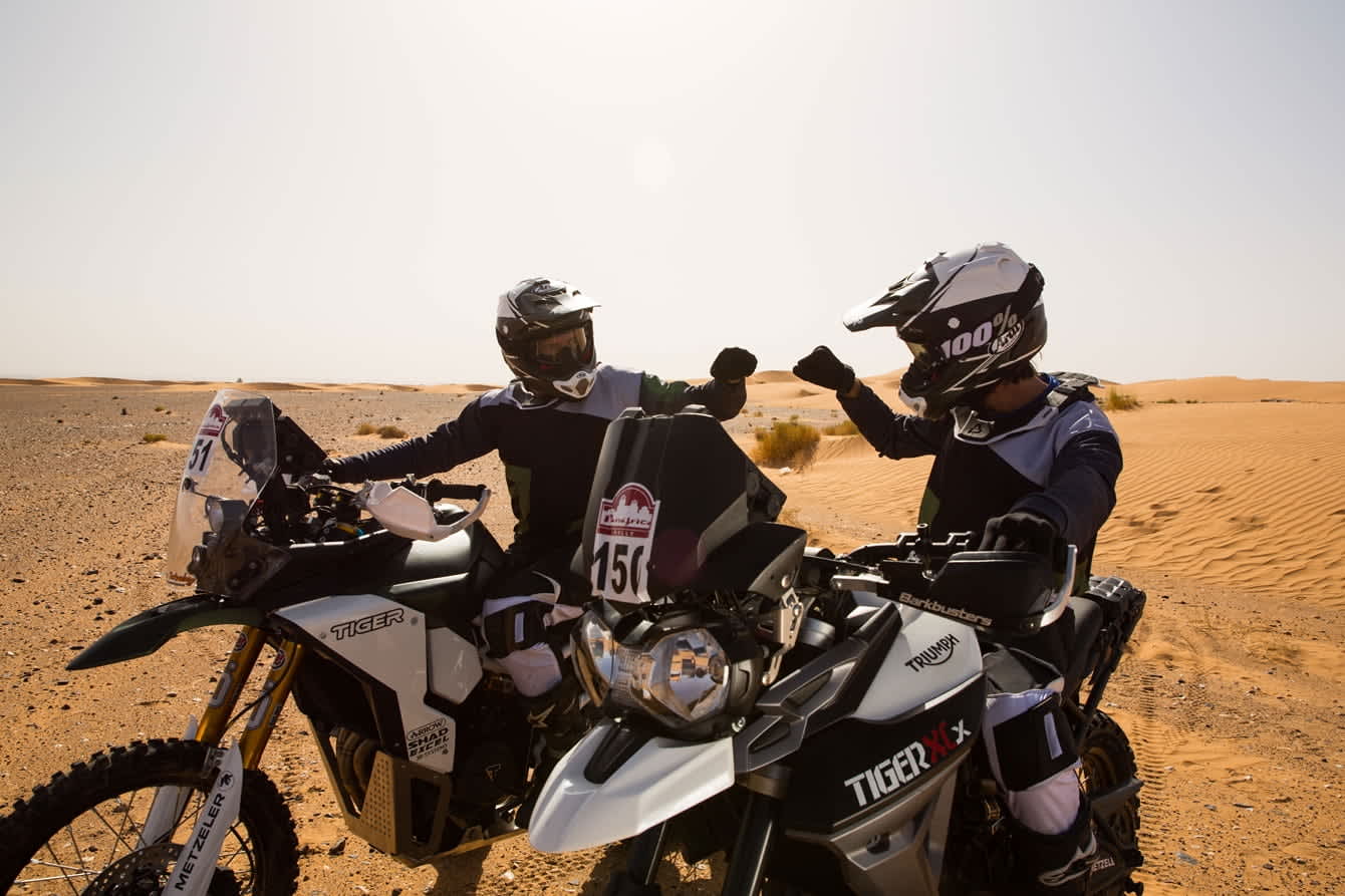 Lopez brothers astride their Triumph Motorcycles
