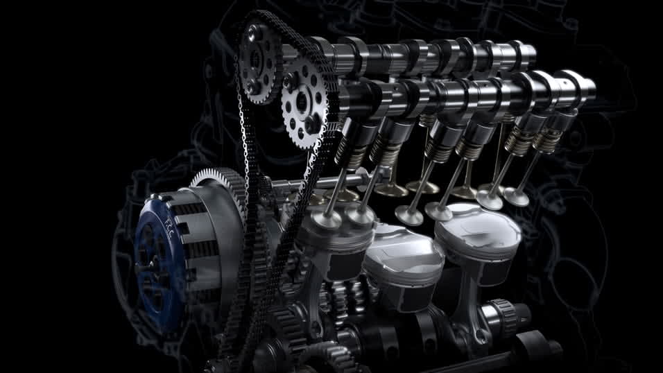 Triumph Engine side shot