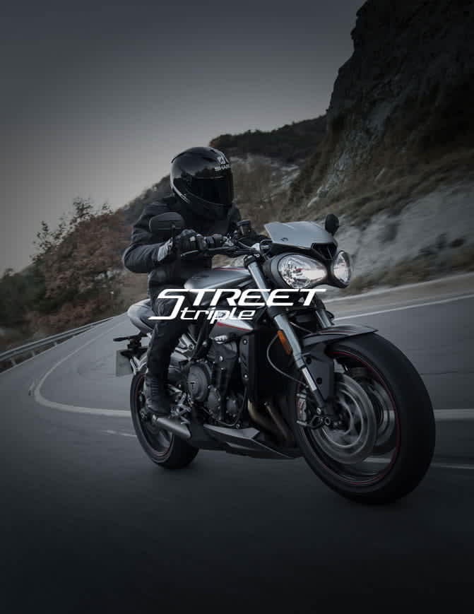 Street Triple bike with text overlay saying street triple