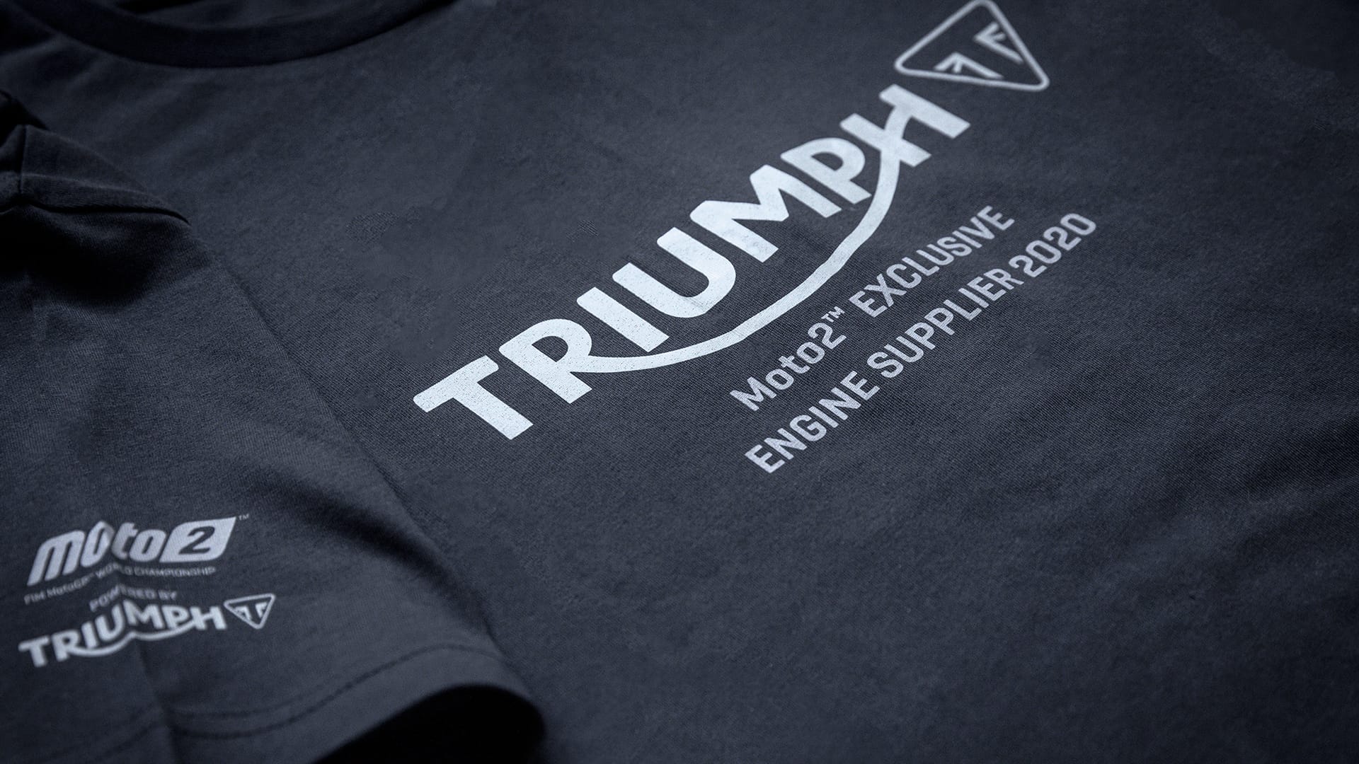Triumph Moto 2 2020 Black T-shirt close up details