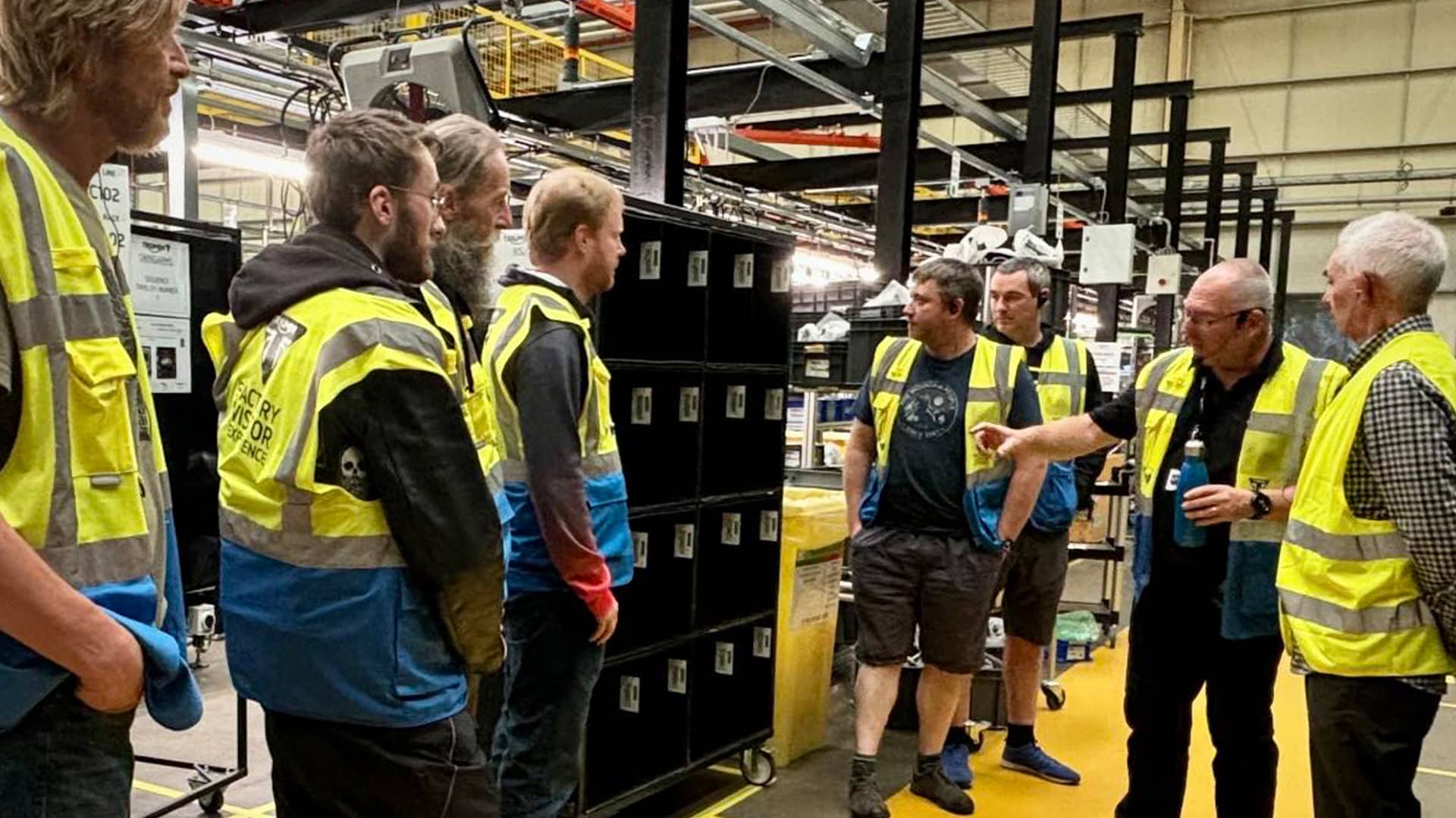 Triumph Factory Tour in progress