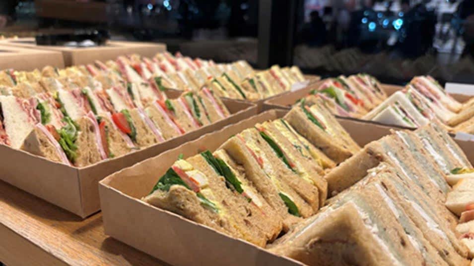 Assorted sandwiches prepared for corporate event or meeting