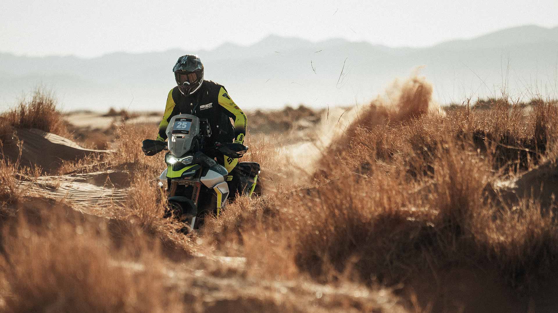 Ivan Cervantes Riding a Triumph Tiger 900 Rally Pro the 100 Dunas Raid in Morocco