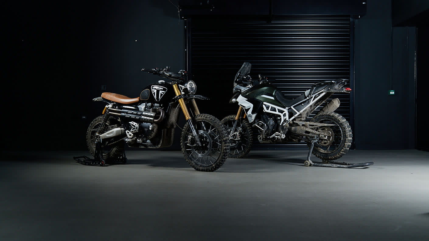 No Time To Die Triumph Tiger 1200 and Scrambler 1200