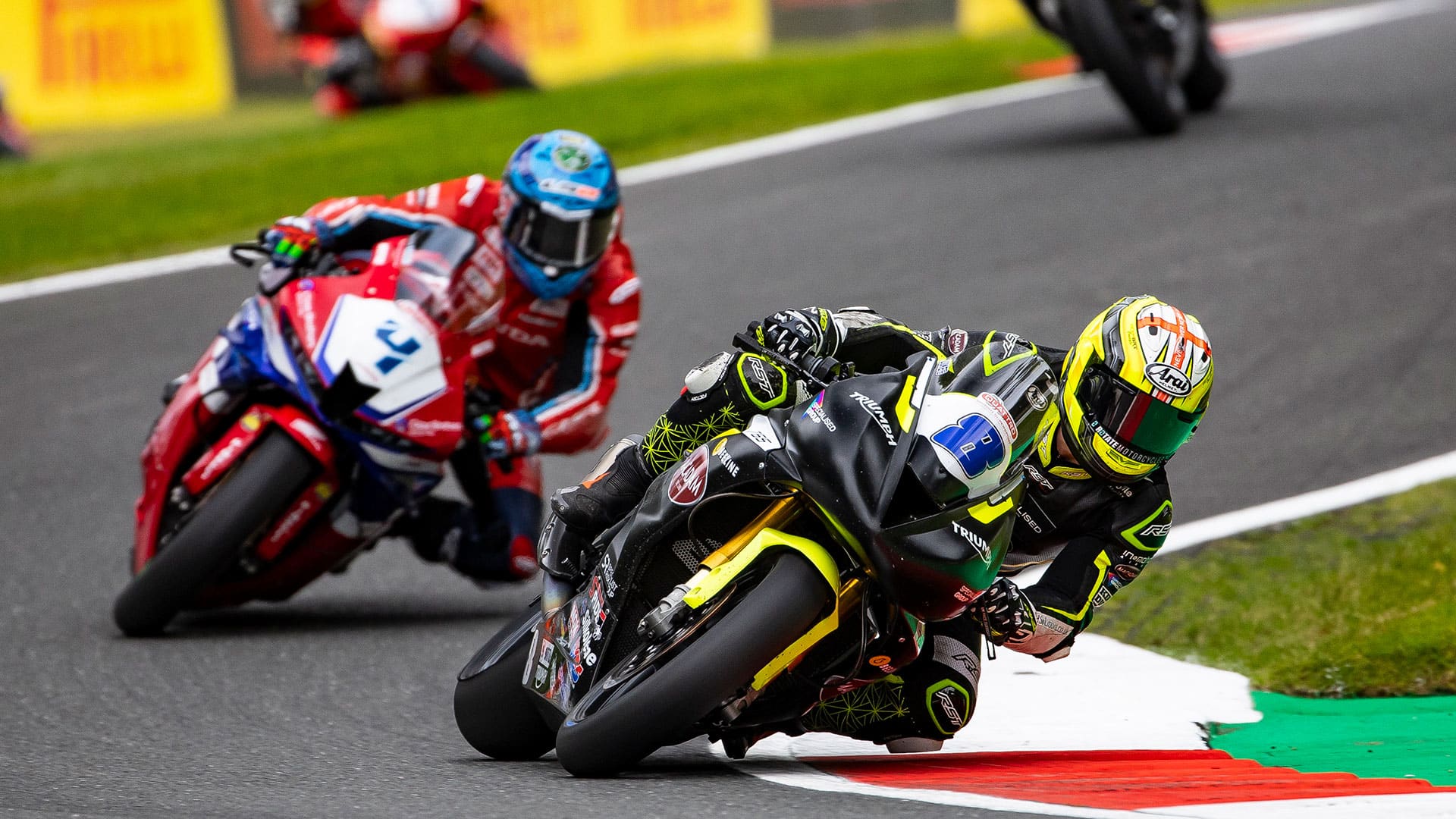 Triumph Street Triple 765 being raced in British Supersport at Cadwell Park