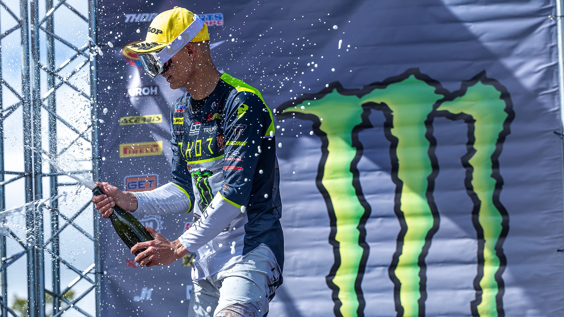 Mikkel Haarup podium at MXGP Round One