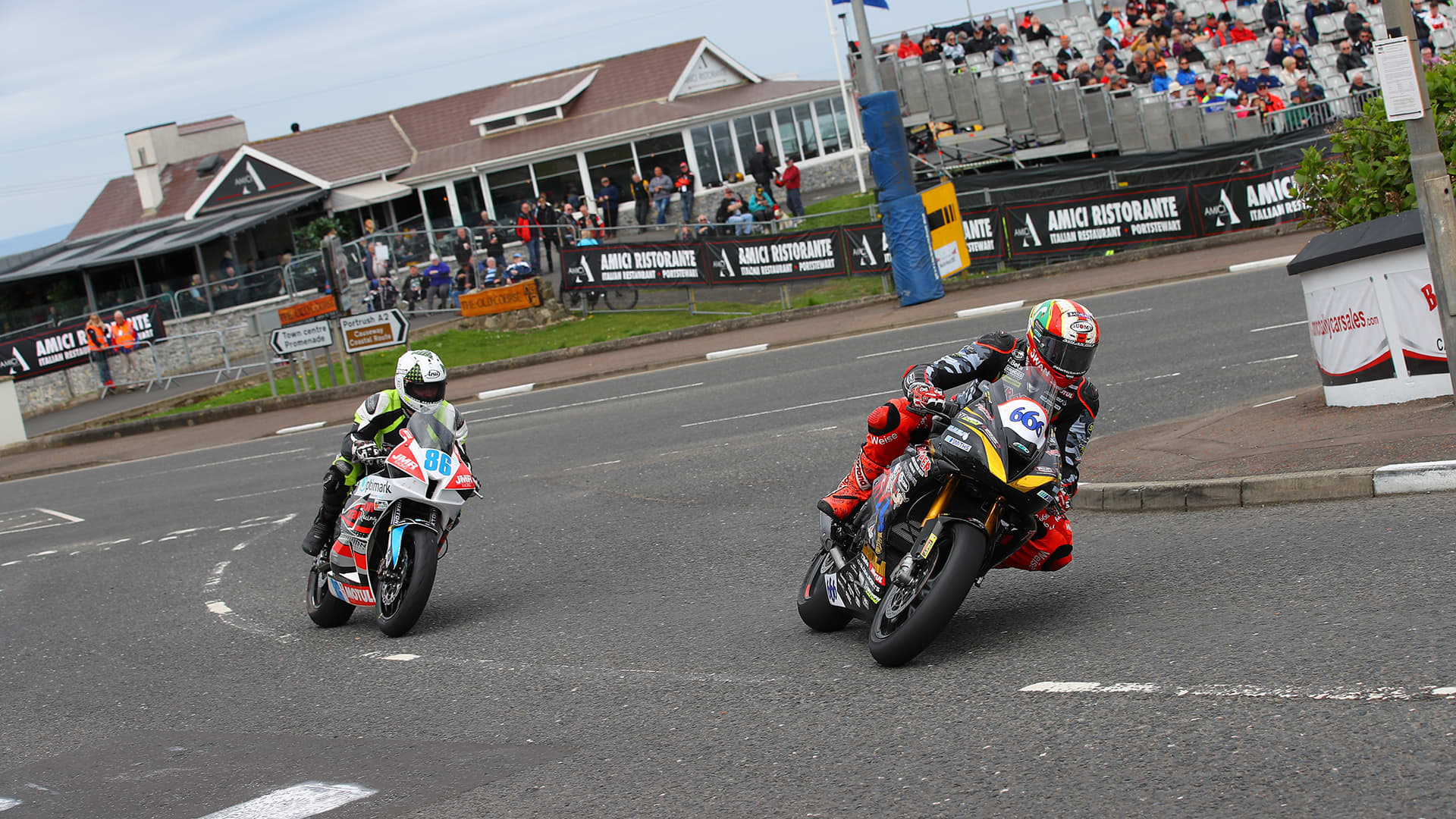 Triumph Riders at the North West 200, an 8.9 mile road race held in Northern Ireland