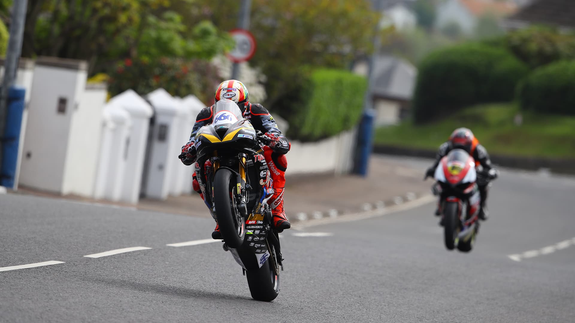 Triumph Riders at the North West 200, an 8.9 mile road race held in Northern Ireland