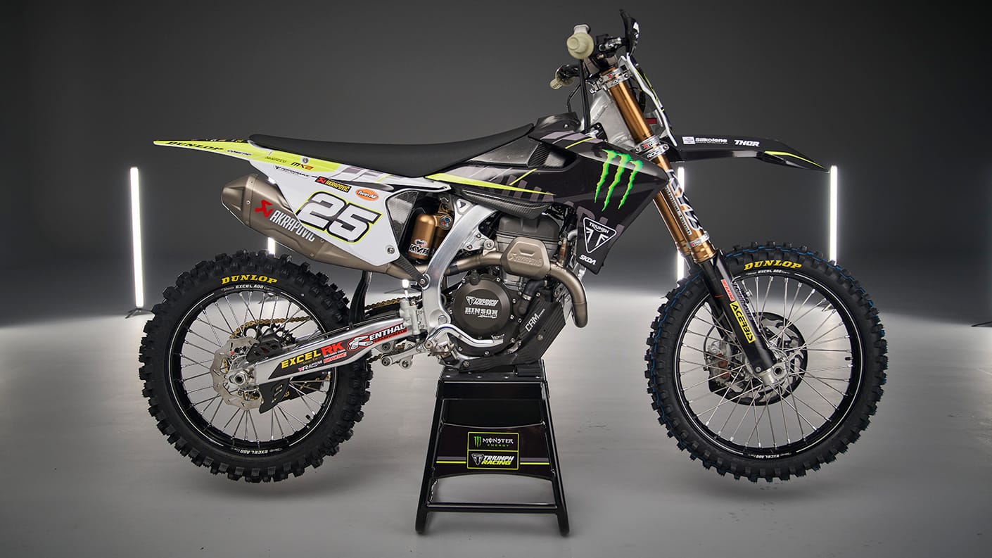 Triumph racing partnership with akrapovič TF 250-X motocross bike