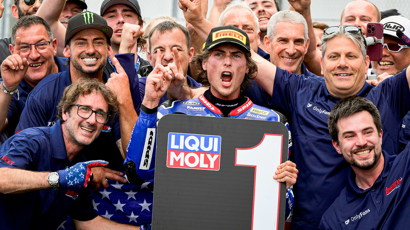 Triumph Joe Roberts with a new lap record, pole position and the win