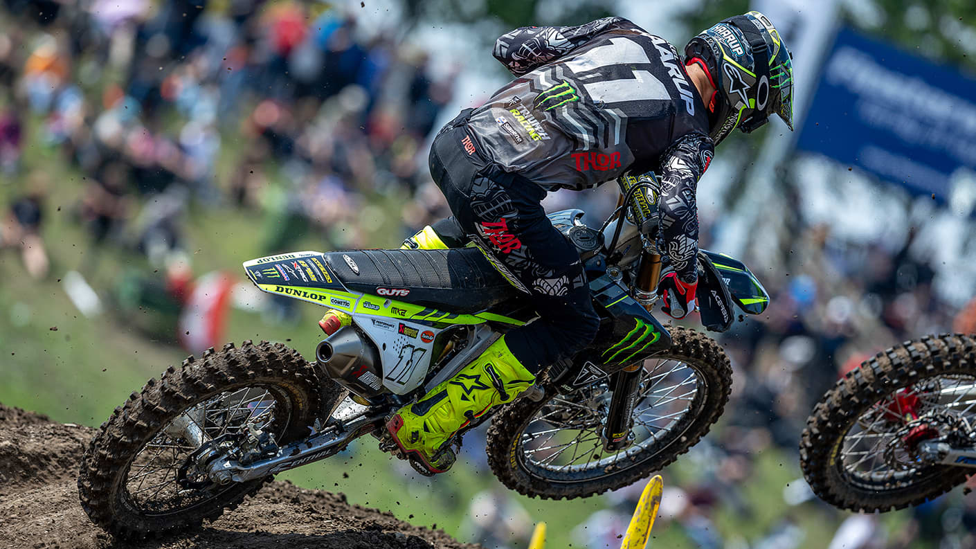 Monster Energy Triumph Racing’s Mikkel Haarup in the 2024 FIM MX2 Motocross World Championship