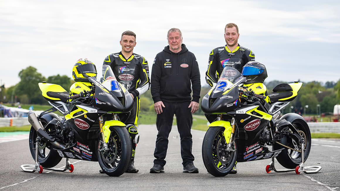Triumph Macadam Racing riders and team manager
