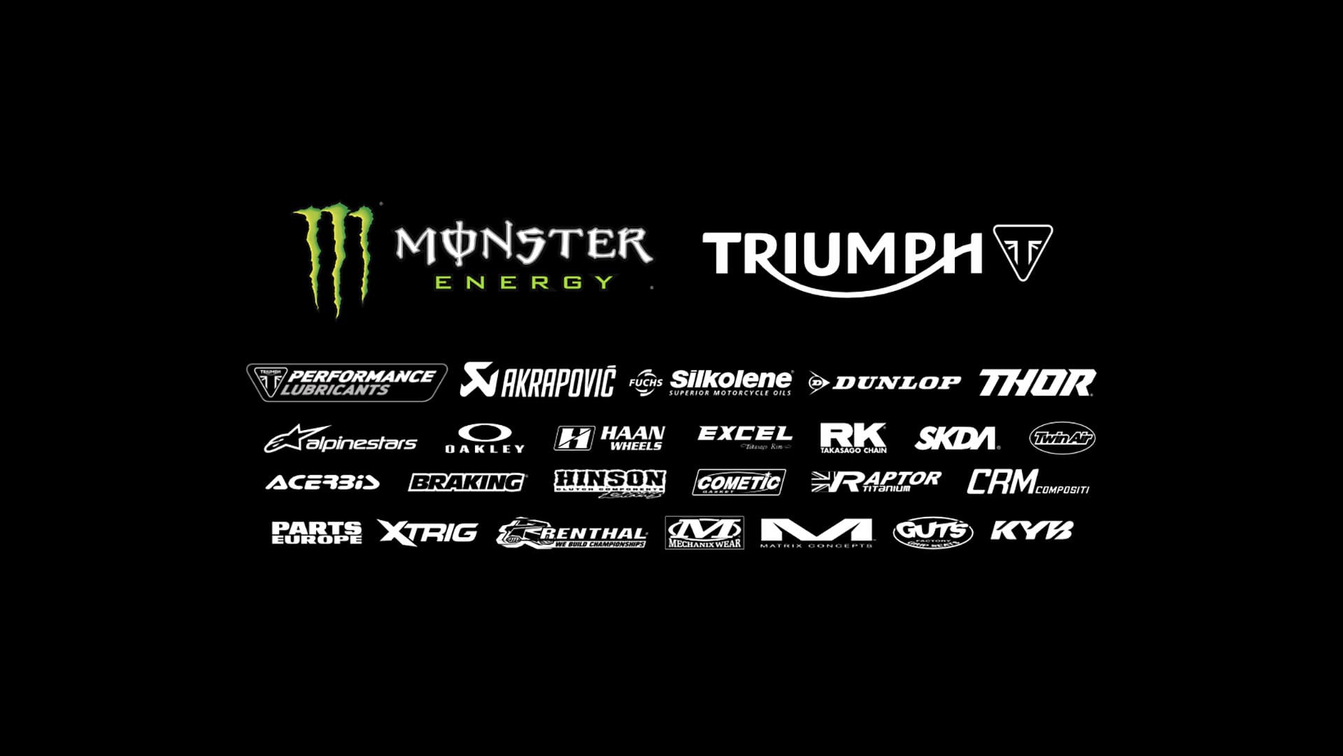 Monster Energy Triumph Racing Sponsors)
