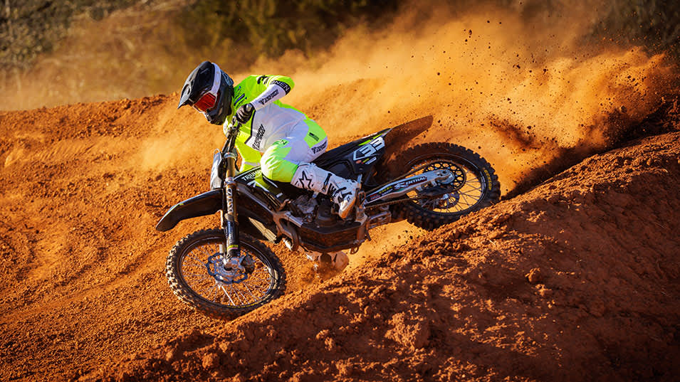 Triumph Jalek Swoll Supermotocross team riding shot TF120-X