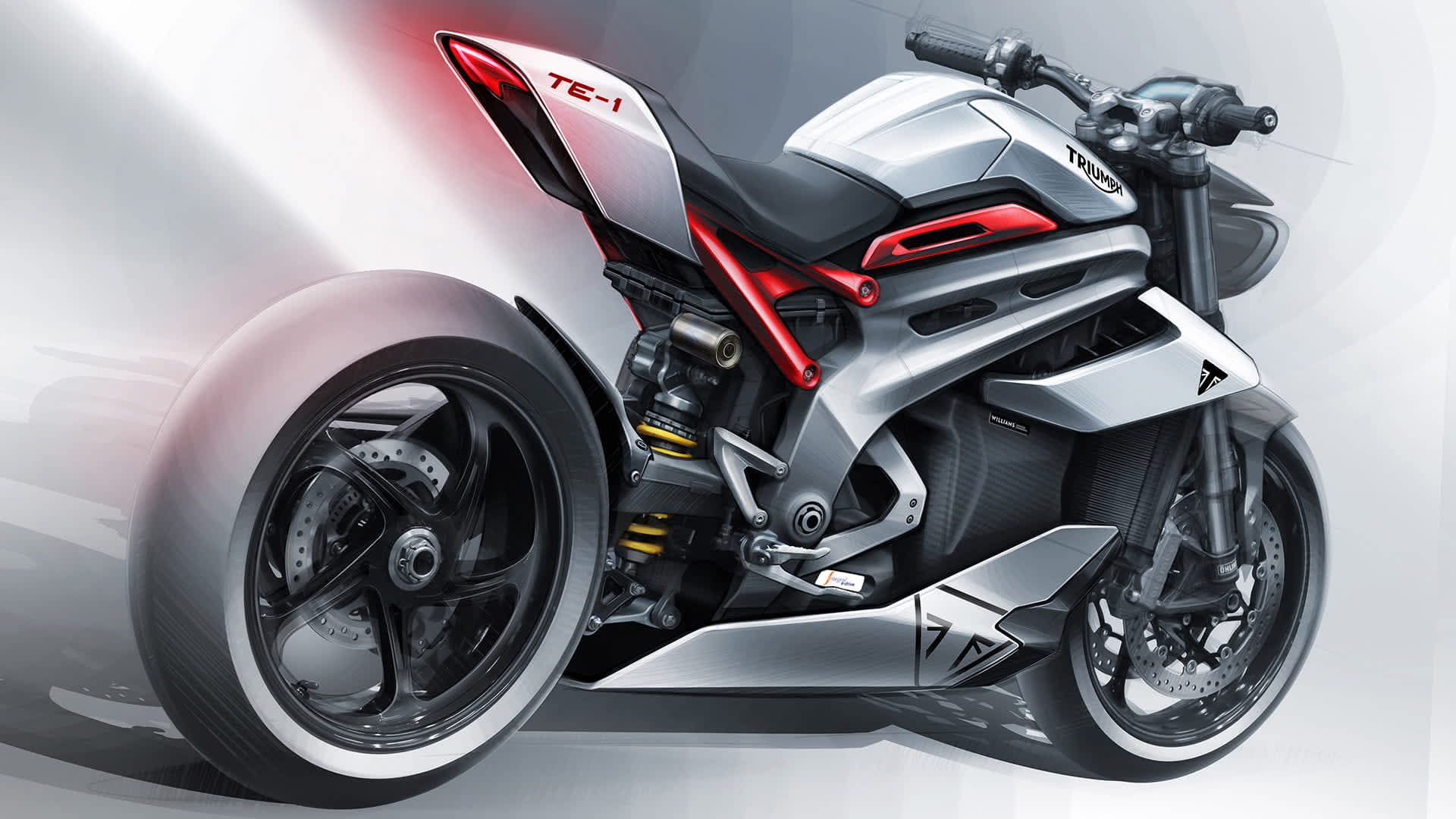 Project Triumph TE1 Phase 2 Prototype motorcycle sketches