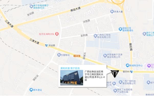 Triumph Nanning Dealer map location