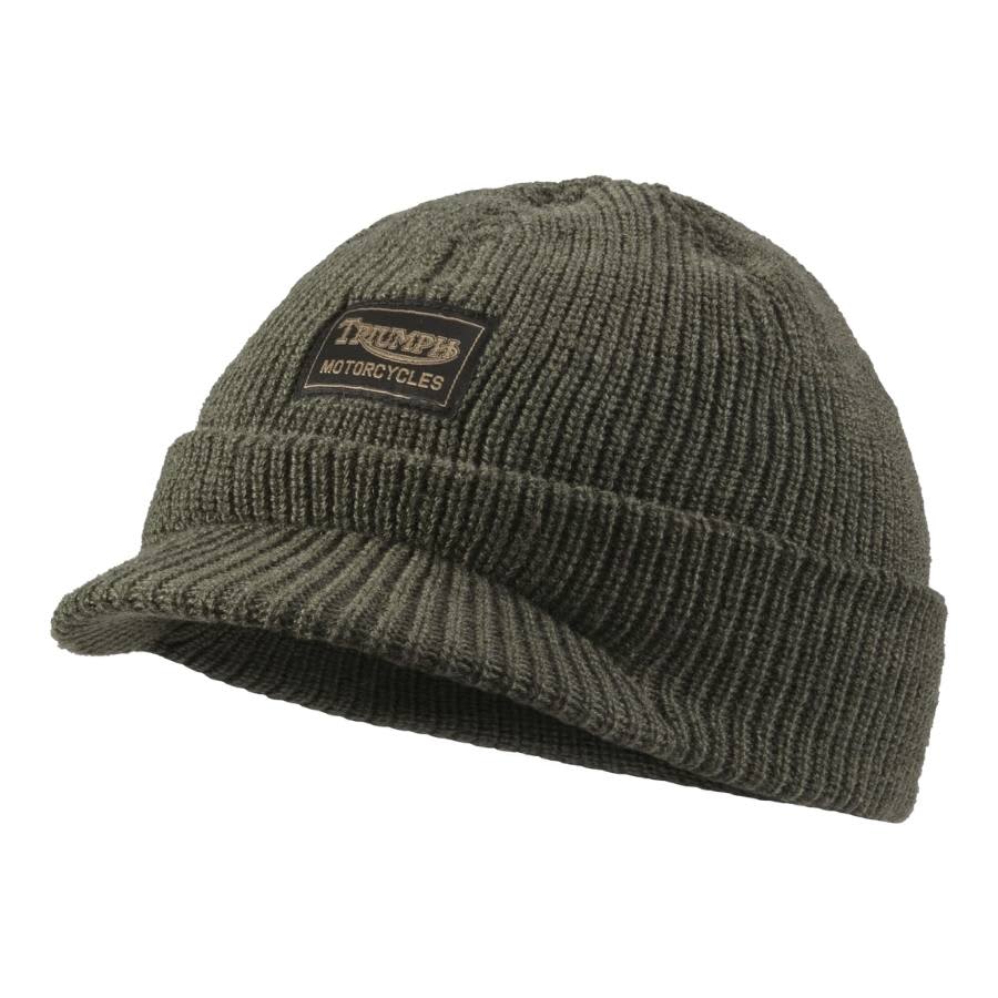 Triumph Heritage Peaked Beanie in Green