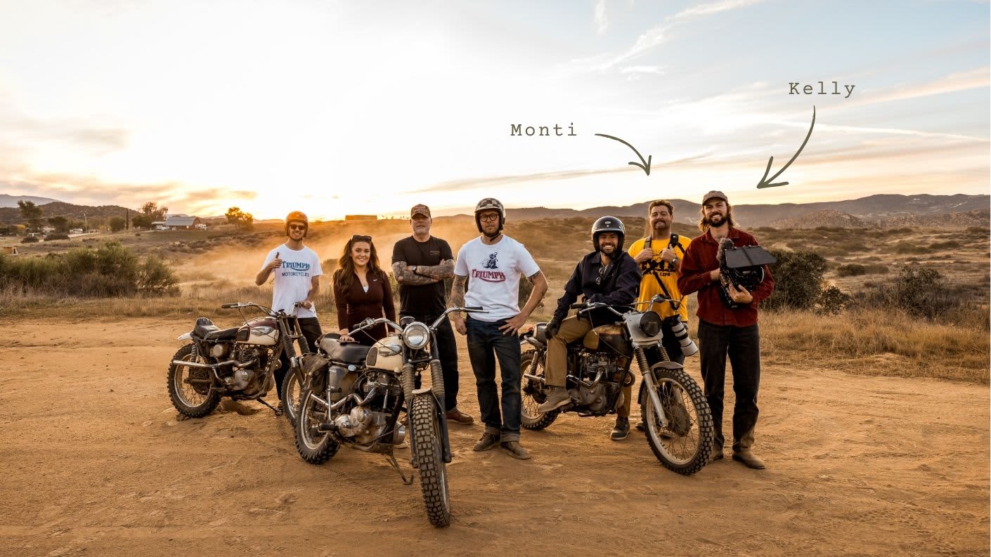 Triumph heritage 2026 New Arrivals -  group image of photoshoot crew