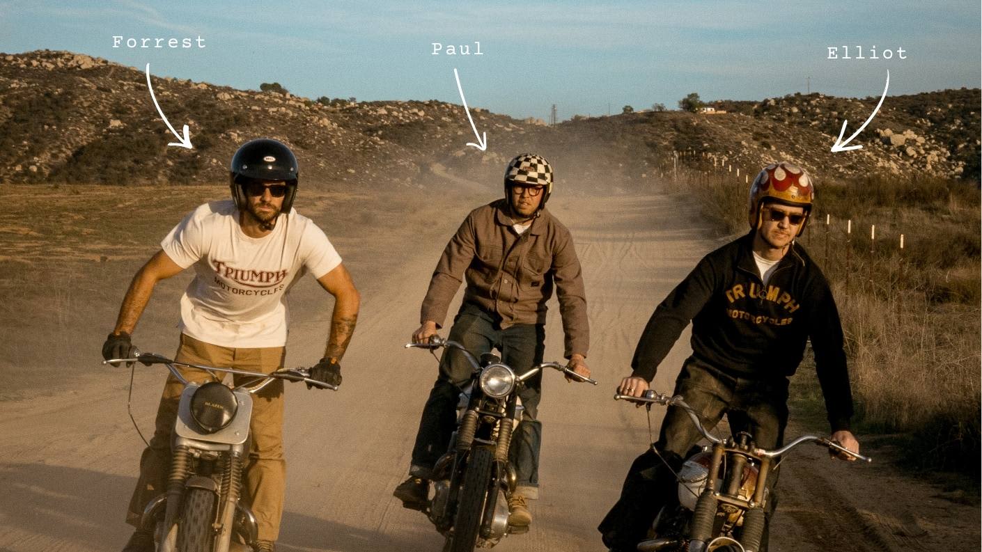 Triumph heritage 2026 New Arrivals - three riders on shoot