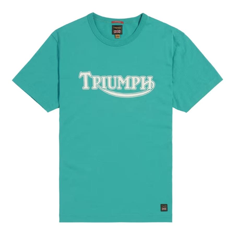 Fork Seal Tee in teal with Triumph Heritage logo in white