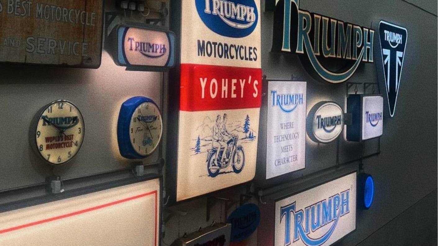Triumph Heritage Signs in Hinckley Triumph Factory- FVE