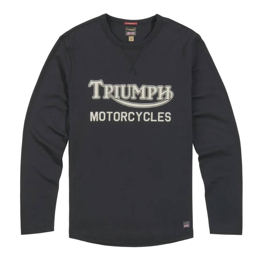 Outback Heavyweight Long Sleeve Tee in black with Triumph Heritage logo