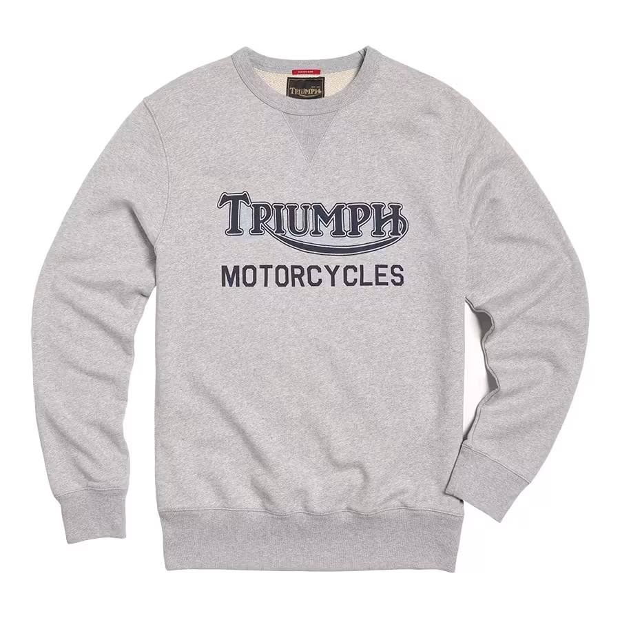 Radial Heavy Crew Sweat in Grey with Triumph Heritage logo