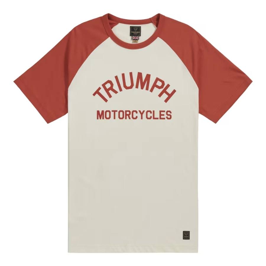 Triumph Motorcycle Saltern Contrast Sleeve Tee in Rust