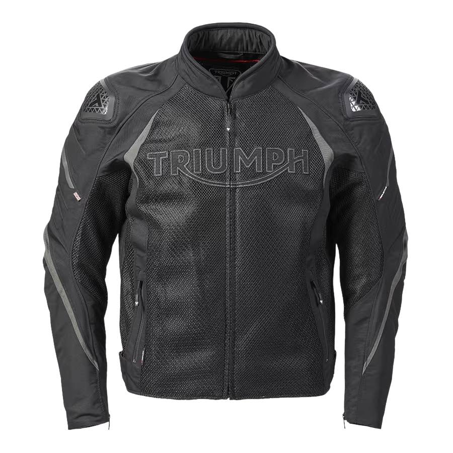 Triumph Motorcycles Triple Sports Mesh jacket In Black With Large Triumph Logo On Chest