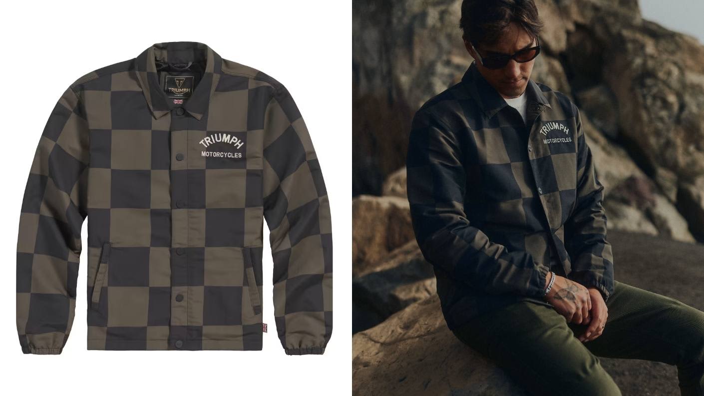 Triumph Carter Coach Jacket in Checkered black and iron