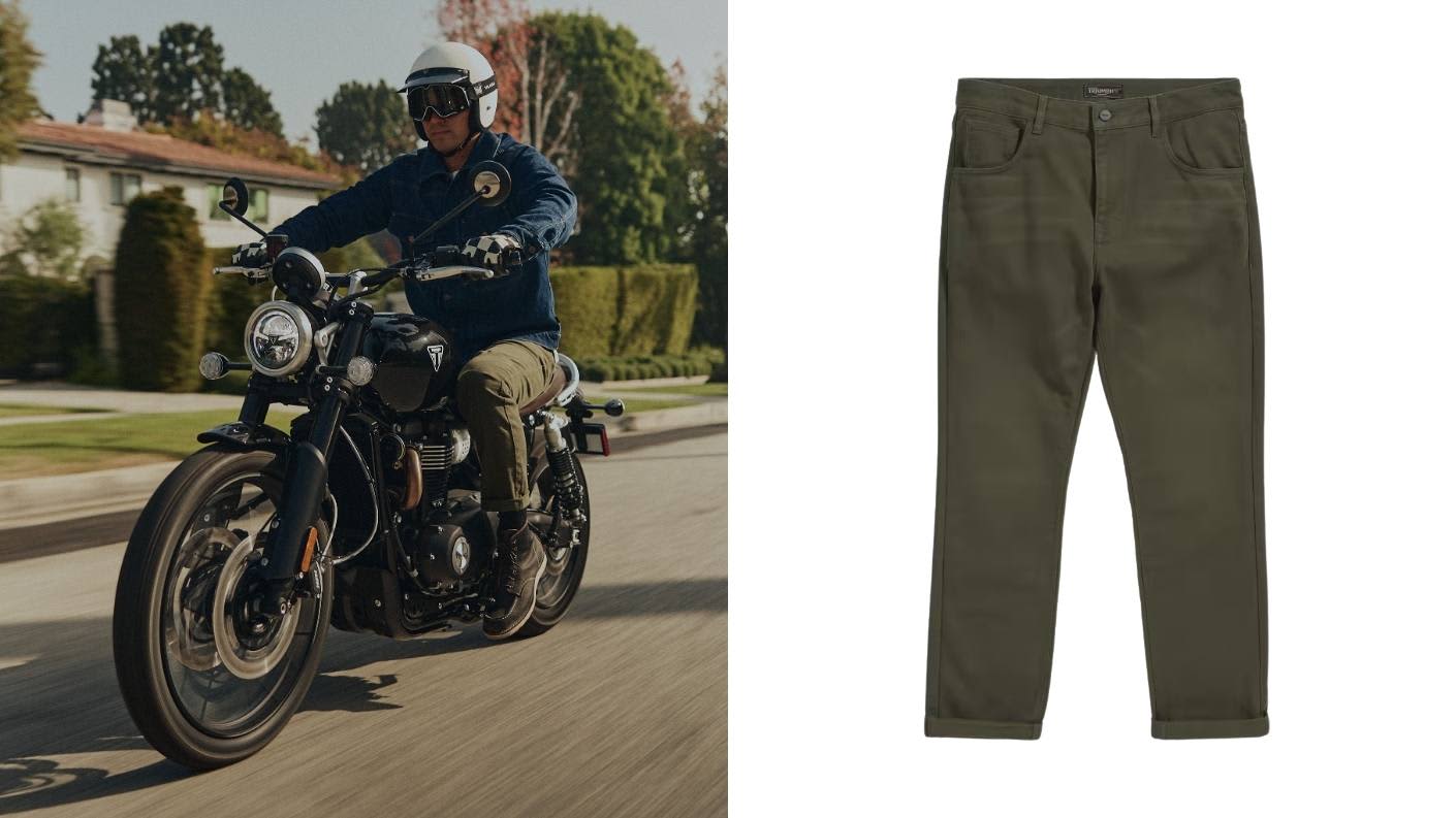 Triumph Dealer Hopper Riding jeans in Khaki