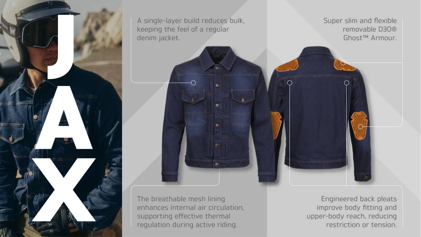 Triumph Jax Denim Jacket with Armalith® Denim and D3O® Ghost Armour. Modern Classics Riderwear