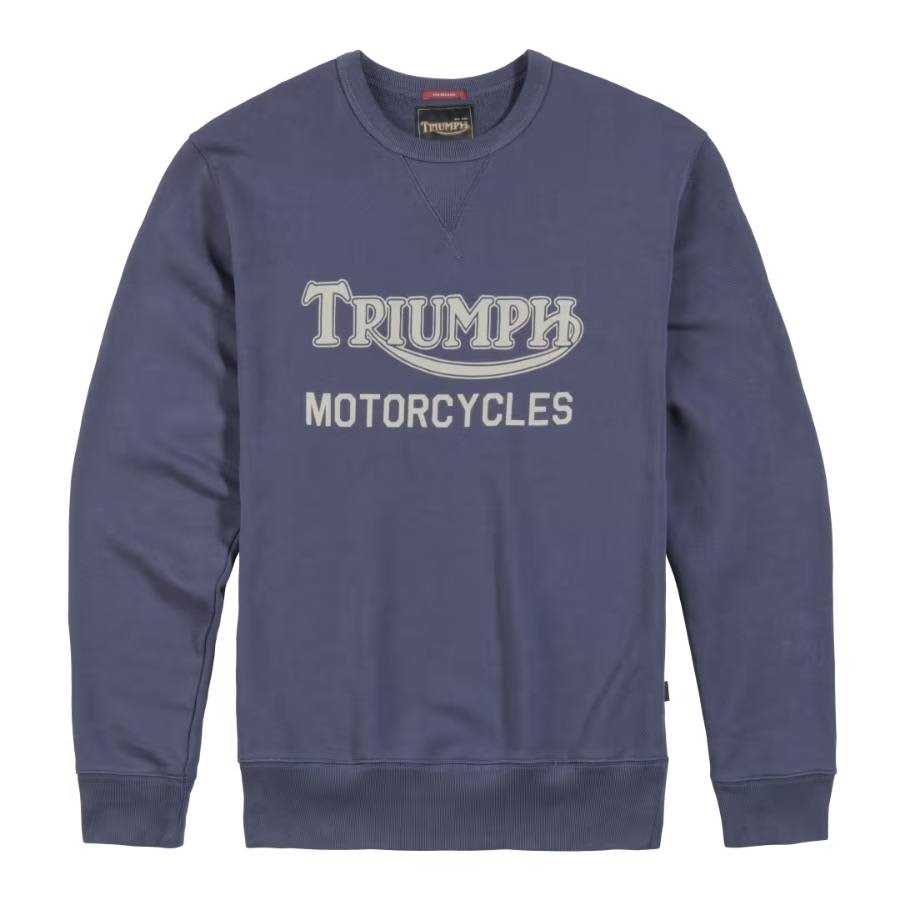 Triumph heritage radial Heavy Crew Sweat in Indigo Blue