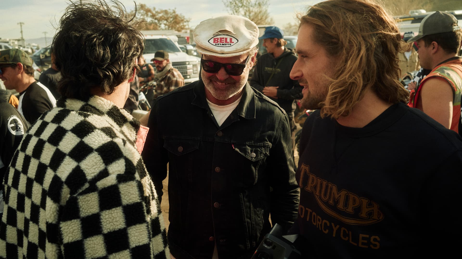 Guys chatting at a race day