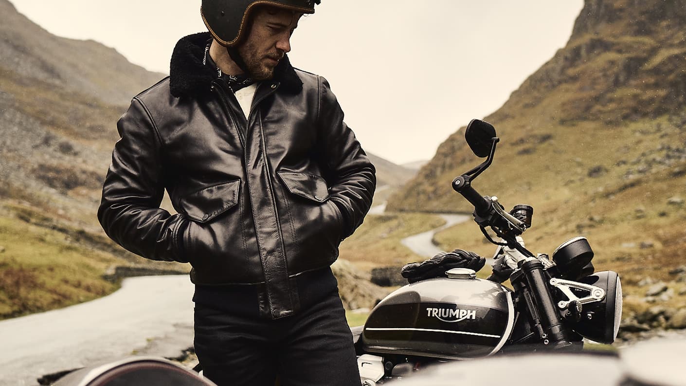 DEACON CLASSIC D POCKET LEATHER JACKET BLACK