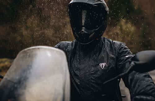 Triumph Riding Essentials Storm Guard Model Location Shot